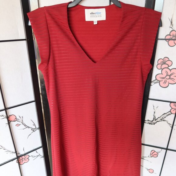 Alice Blue Red Burgundy Tunic Top Size Large Petite - Picture 2 of 12